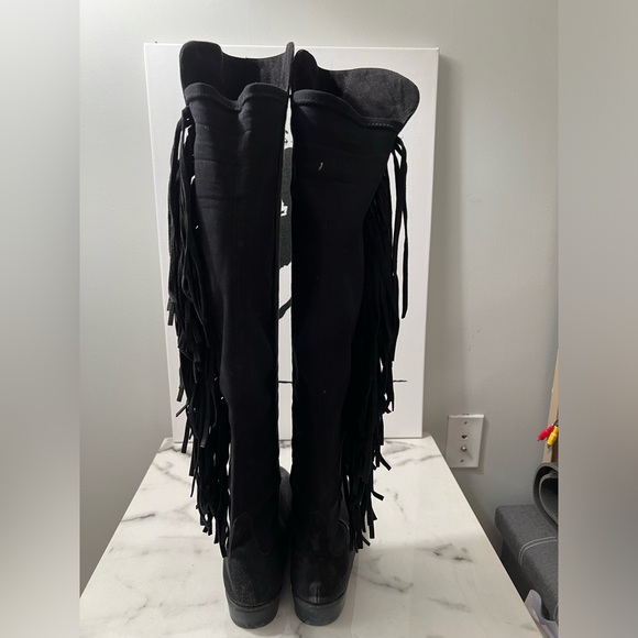 Stuart Weitzman 5050 Fringe Over the Knee Boots - Picture 3 of 4